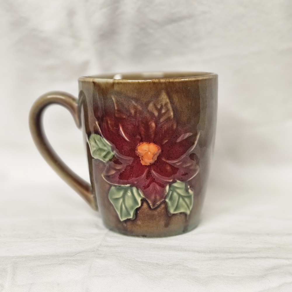 Floral Ceramic Mug with Red Flower Design- Walgreens